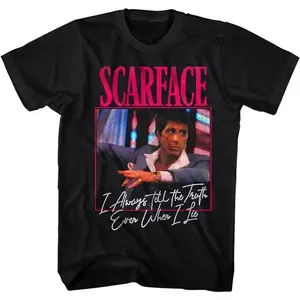 Scarface The World Is Yours Design Graphic T Shirt Soft Stretch Knit Crew Neck Short Sleeve Unisex Casual Summer Vacation Tee Breathable All Season Comfort Streetwear Vintage Movie Fan Gift High Quality Cool Fashion