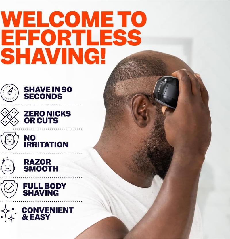 Freebird FlexSeries Electric Head & Body Shaver/Razor For Men – Smooth, Cordless, Waterproof, Skin-Safe Rotary Razor with Nose Hair Trimmer, Brush & Massager for Bald Men