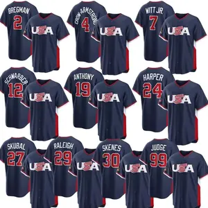 Men's/Youth Custom Professional Team USA Baseball 2026 World Baseball Jersey Navy Stitched T-Shirt