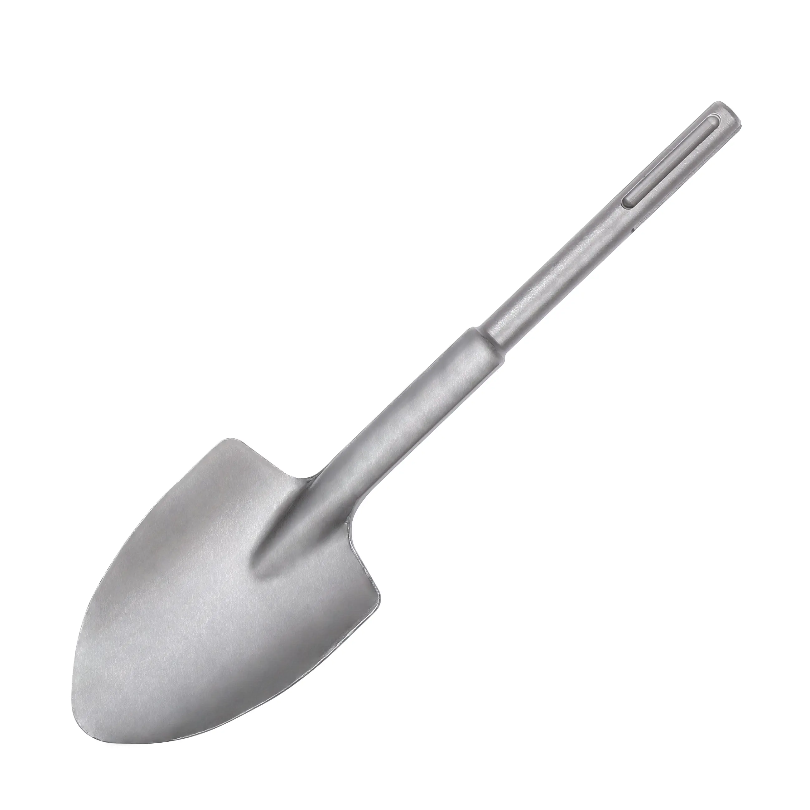 Vearter SDS Max Shank High-Hardness Metal Shovel - 40CrMo Steel Curved Blade Tool, 16.125in Total Length, Dusting-Resistant, Deformation-Proof, 3× Longer-Lasting, Less Clumsy, Easier Digging for Gardening, Clay/Packed Soil Digging