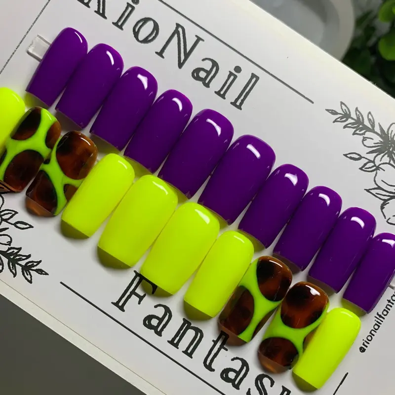 1 Solid Color, 1 Design Nail Set, Press on Nail Bundle, Mix and Match Color Options
