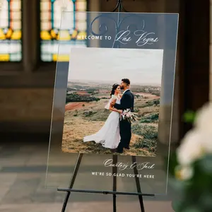 Wedding Welcome Sign With Custom Photo, Photo Wedding Sign
