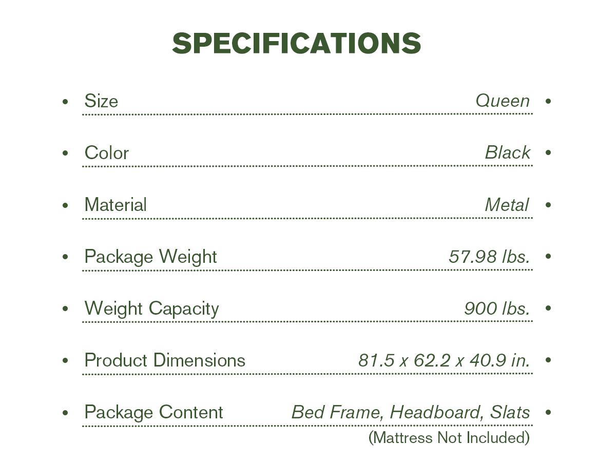 MUTICOR Twin/Full/Queen/King Size Bed Frame with Upholstered Headboard, 【Frame Only No Mattress】Platform Bed Frame with Metal Slats, Button Tufted Square Stitched Headboard, Noise Free, No Box Spring Needed#TikTokShopBacktoSchool