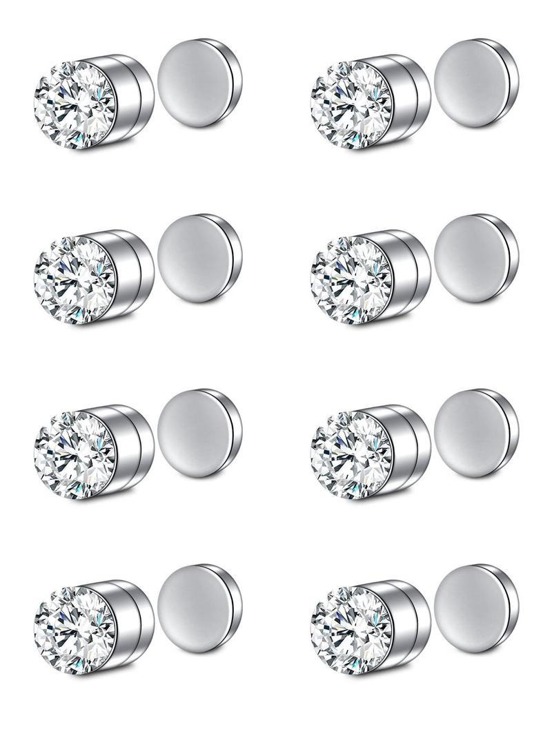 Magnetic Nose Stud, EarringsStainless Steel Fake Nose Rings for Women & Men, Faux Lip Septum Nose Ring Set, No Piercing Body Jewelry, Non Piercing Jewelry