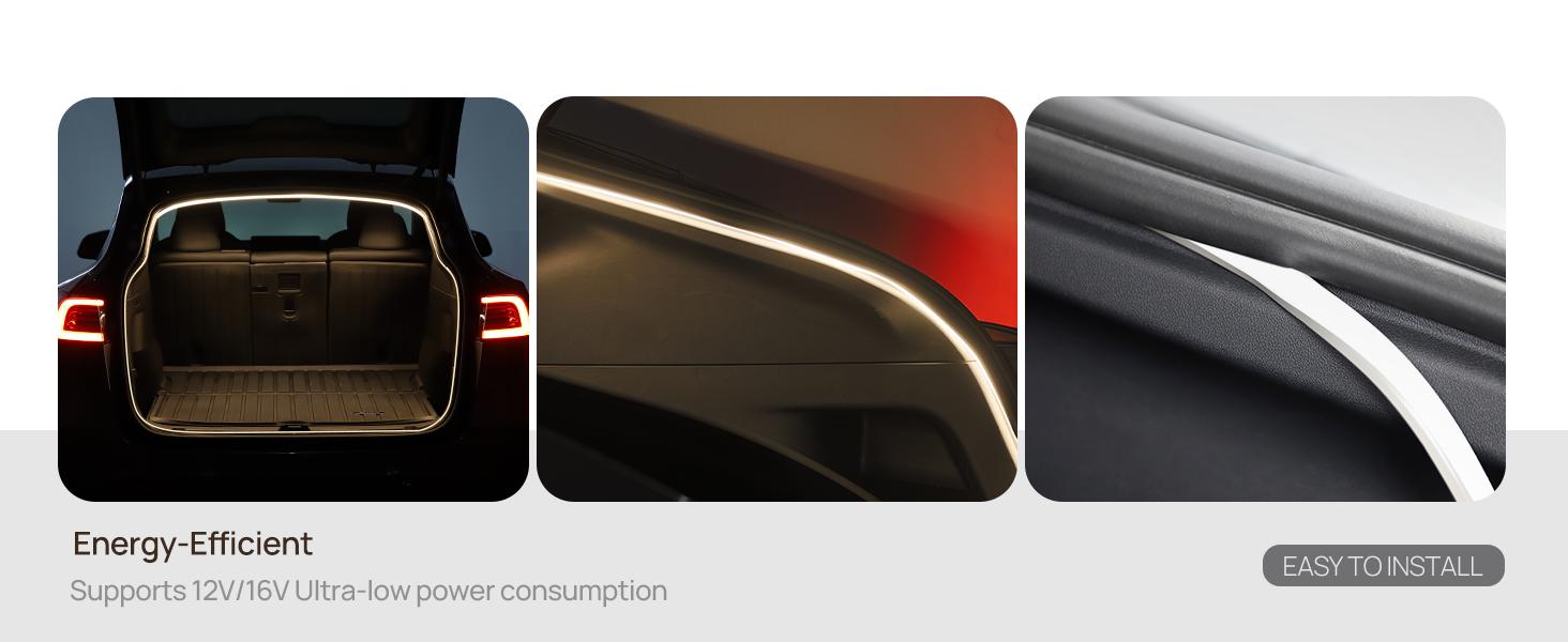 DIBMS 168inch Dynamic LED Car Trunk Light Strip White Magnetic Sensor Automatic Shut-Off Start-Up Function Decorative Ambient Lighting Strip,