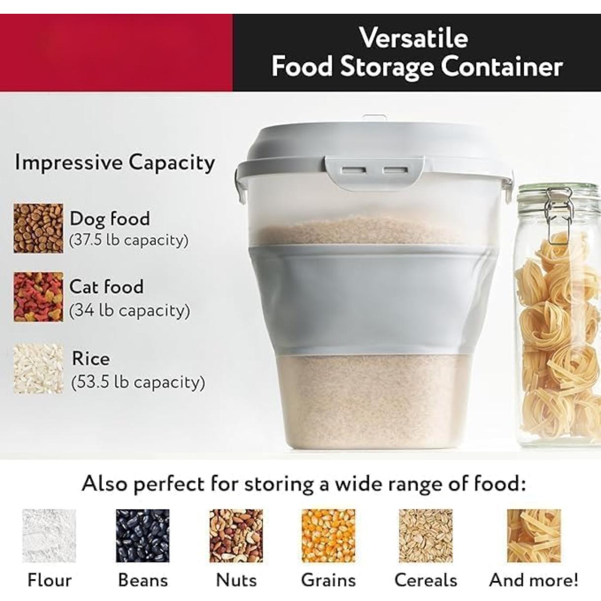 Rice Container 50 Lbs Storage - 50Lb Rice Storage Container 50 Lbs Flour Storage - Rice Container Storage Large Food Container - Dog Food Storage Container Pet Food Container Storage (Gray) Rice Container 50 Lbs Storage - 50Lb Rice Storage Container 50 Lbs Flour Storage - Rice Container Storage Large Food Container - Dog Food Storage Container Pet Food Container Storage (Gray)