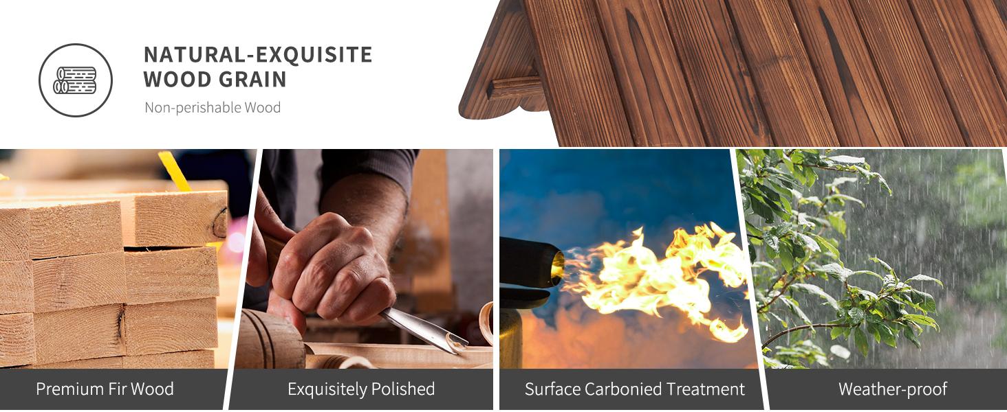 Outdoor Wooden Wishing Well Planter with Hanging Bucket for Flower and Plants, Home Decor for Patio,Garden, Yard,25.6" W/Reinforcement Base