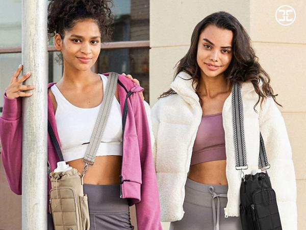 Telena  Outdoor Essentials RFID Water Bottle Holder with Strap 40 oz Crossbody Water Bottle Bags for Women Men Walking, Running