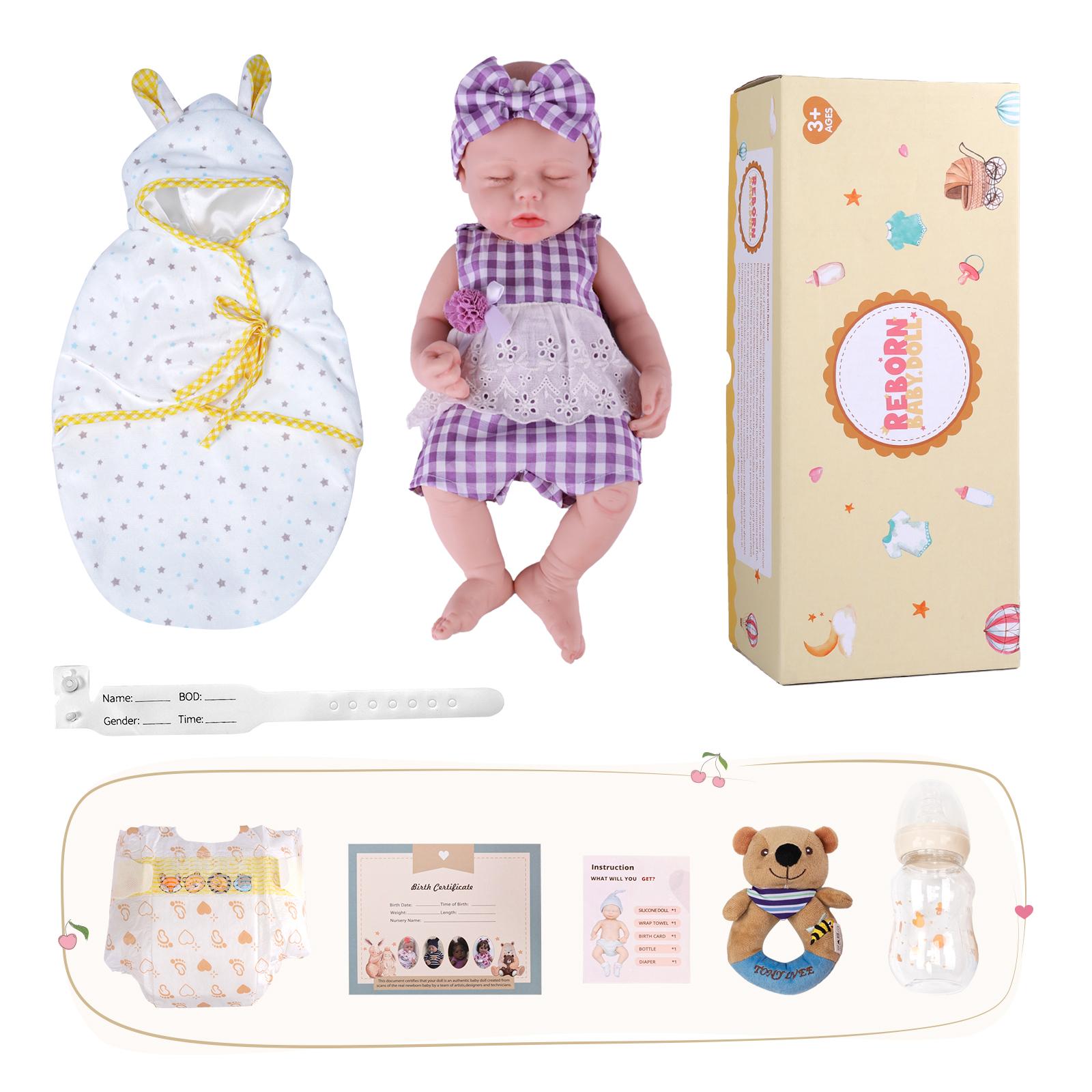 BABESIDE Lifelike Realistic Silicone Baby Doll Girl 16 Inch 4 lb Reborn Doll with Painted Hair Perfect Companion for Children Parents & Collectors