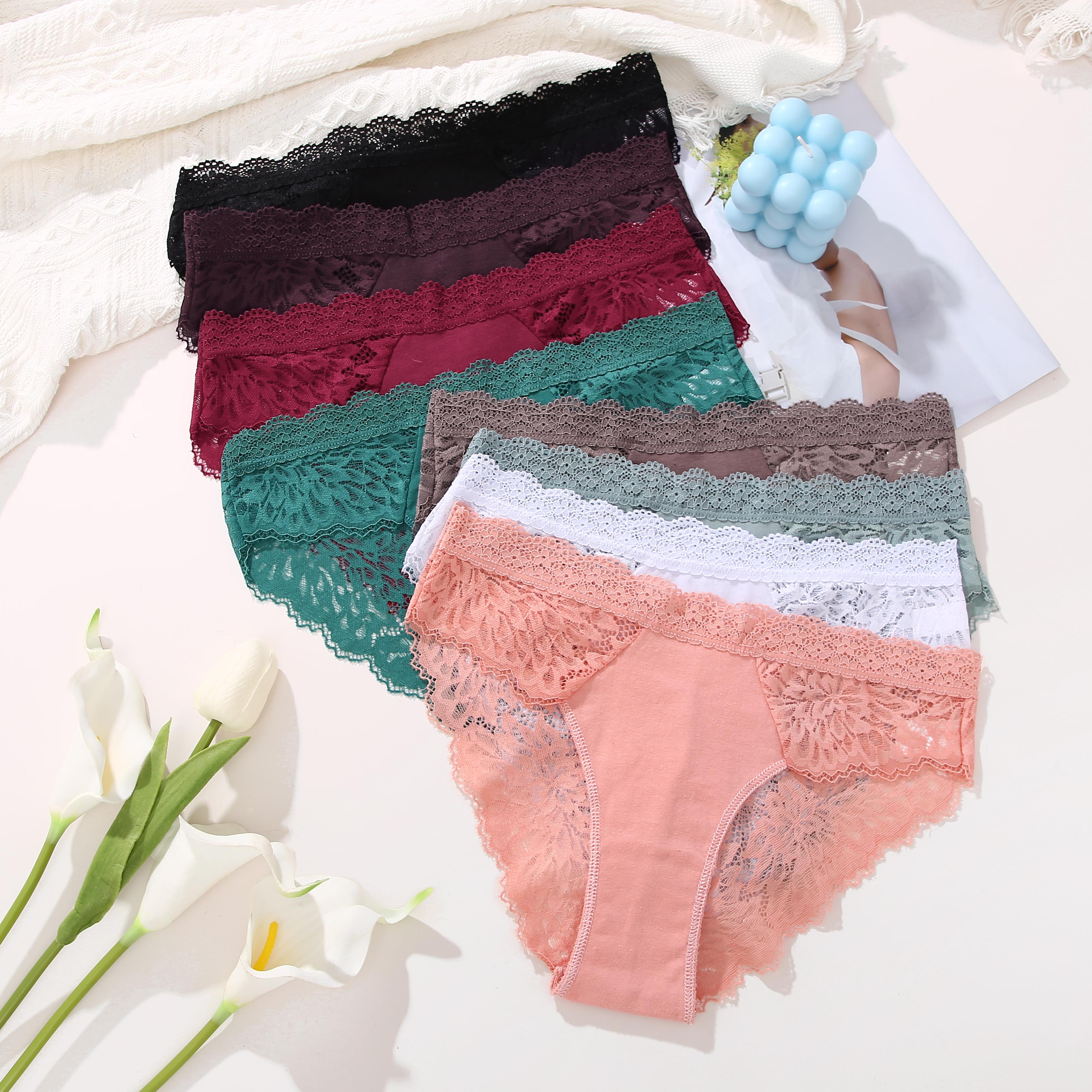FINETOO Unite Store 15 Pcs Womens Underwear Cotton Panty Low Rise Hipster Elegant Lingerie Lace Briefs Soft Bikini Ladies Panties S-XL Womenswear