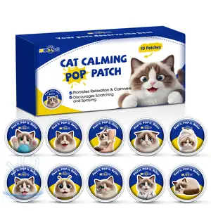 Cat Calming Pheromone Diffuser Patches (4-Bead), Portable Calming Support for Carrier,Car Travel,Vet Visits, Long-Lasting 48H Effect (10-Pack)