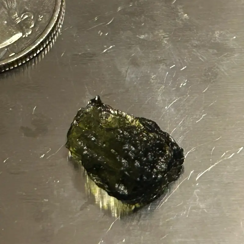 Genuine Raw Czech Moldavite Tektite Crystal – 1.2g Pristine Chlum Collector Grade... random crystals rock shop