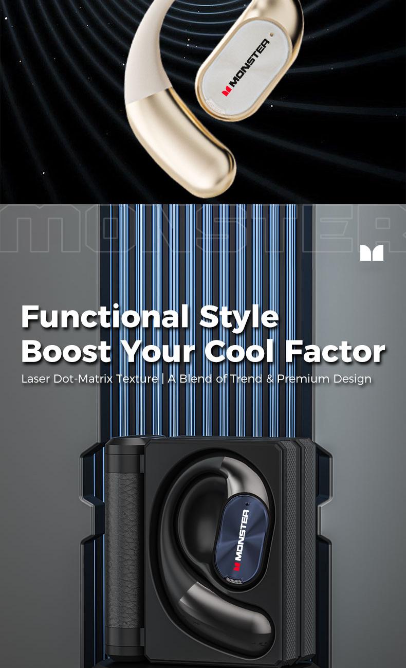 Monster Ear Buds - Headphones Bluetooth with Dual-Fold Design, Noise Isolation - 145H Playtime Wireless Earbuds Bluetooth 6.0, IPX5 Waterproof & Sweatproof Wireless Headphones, Headset Ideal Traveling Gadgets & Electronic Gifts for Men and Women