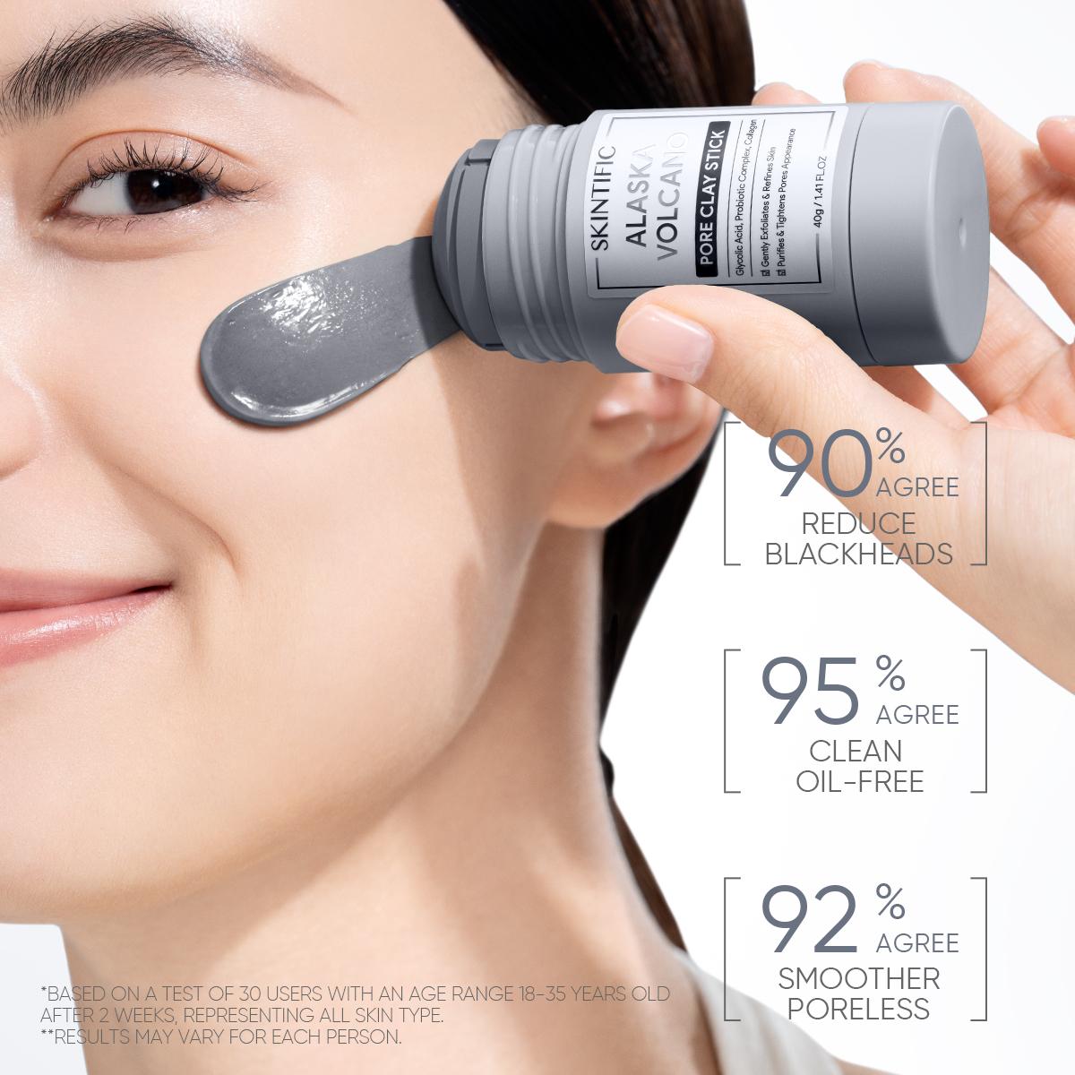 SKINTIFIC Alaska Volcano Pore Clay Stick Cleansing Blackhead Remover Face Mask Stick with Natural Clay Gentle Exfoliating Smoothing Skin Non-Drying Skincare SKINTIFIC Alaska Volcano Pore Clay Stick Cleansing Blackhead Remover Face Mask Stick with Natural Clay Gentle Exfoliating Smoothing Skin Non-Drying Skincare