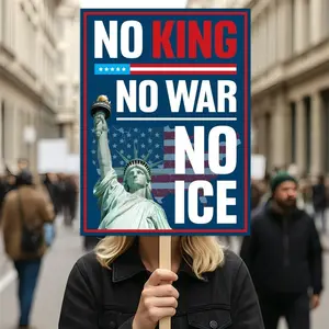[Sale off up to 50%] [Free ship] [No Frame] Abolish ICE No One Is Illegal Protest Sign, No Kings In America, Anti-Trump Resistance Political Protest Poster, Resist Fascism Rally Sign
