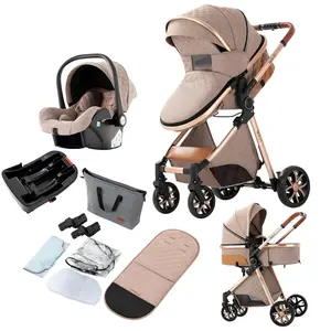 Amazing value multifunctional 4-in-1 baby stroller with sunshade, portable foldable design, lightweight for easy transport. Smooth and quiet ride, vintage look,perfect for outdoor activities,trips and daily strolling.Best choice for baby stroller purchase