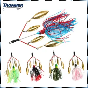 5pcs New 'Bearded Man' Spinnerbait - Composite Blade Jig with Willow Leaf Spinners & Lead Head - Bass Fishing Lure