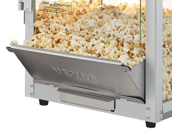 【Father's Day】VEVOR Commercial Popcorn Machine, 8 Oz Kettle, 850 W Countertop Popcorn Maker for 48 Cups per Batch, Theater Style Popper with 3-Switch Control Steel Frame Tempered Glass Doors 1 Scoop 2 Spoons, Red