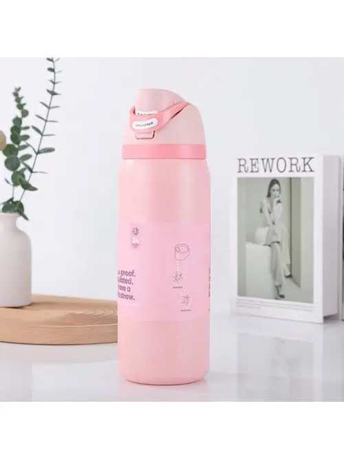 OWLA 32oz Big Bow Insulated Water Bottle with Straw, Kitchenware Drinkware