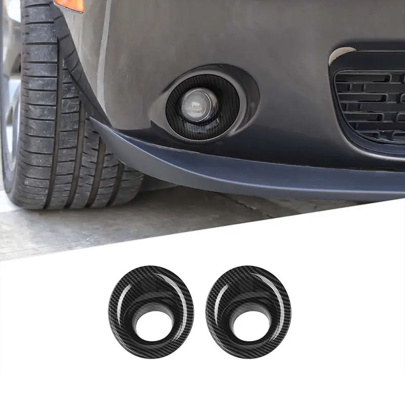 High-Quality ABS 2-Piece Exterior Front Fog Light Lamp Cover Trim Ring Set, UV Resistant Automotive Car Accessories, Perfect-Fit for 2015+ Dodge Challenger