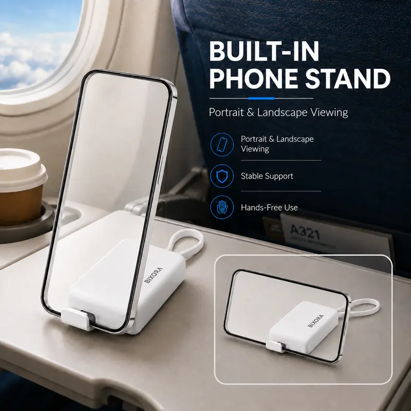 Basemo Pocket Tech Companion with USB-C Cable, USB-A, Lightning, Micro-USB Adapters, 480Mbps Data Transfer, Fast Charging, SIM/TF Card Storage & Phone Stand – Portable Travel Hub for Laptop, Office and Content Creator Accessories