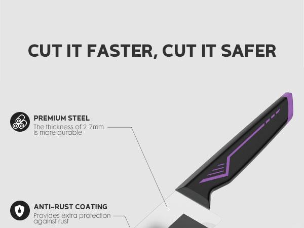 ASETY 15PCS Cyberpunk Knife Set from Future Kitchen Knife Set with Built-in Knife Sharpener Block, Stainless Steel Knife Block Set, Dishwasher Safe Mordern Knife Set, Elegant Box for gift Lightweight Sturdy