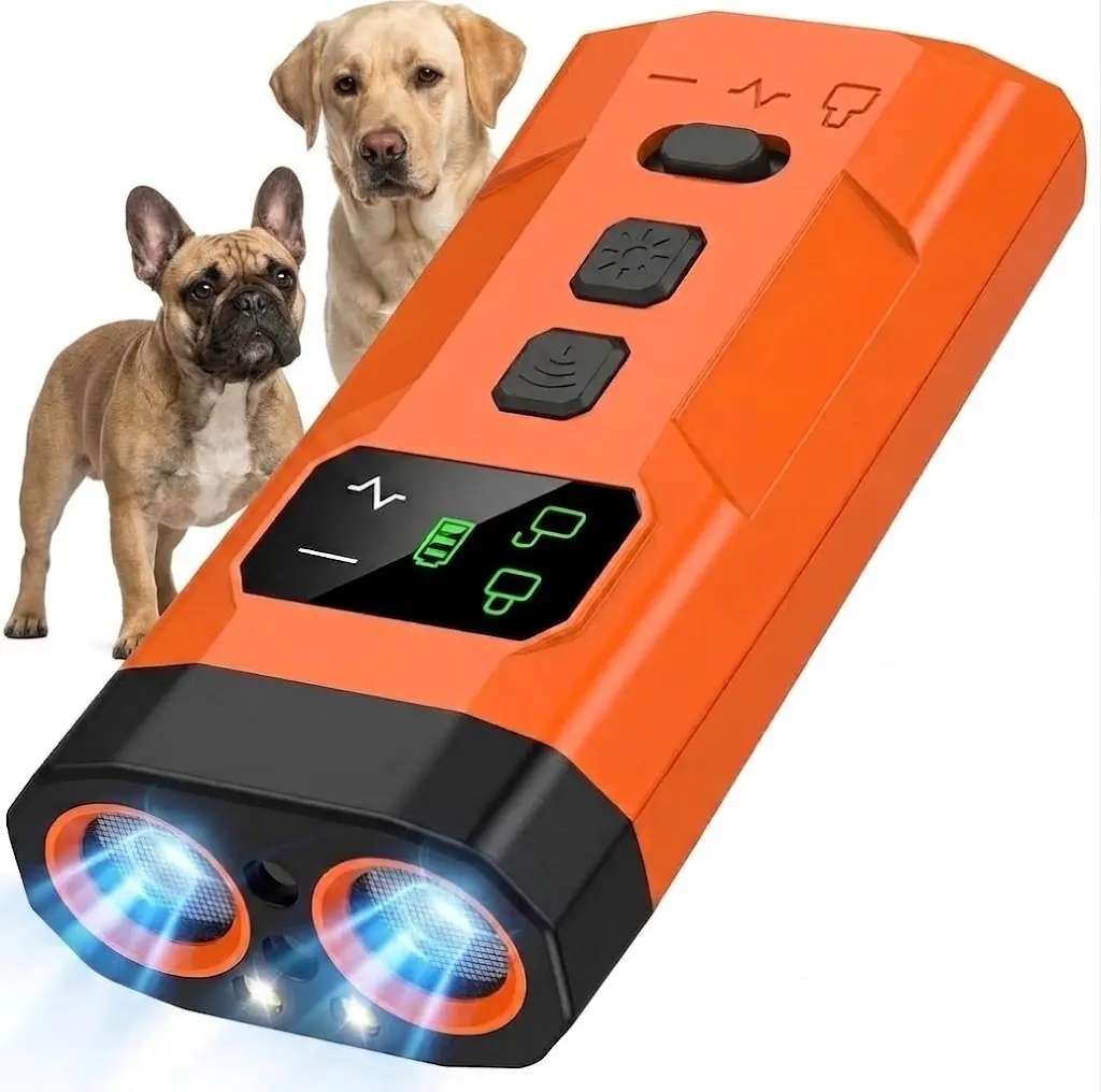 Upgraded Ultrasonic Dog Bark Deterrent Device, 25FT Range Anti-Barking Device & Portable Pet Training Tool for Indoor/Outdoor Use, Safe Bark Control & Behavior Corrector for Own or Neighbor's Dogs