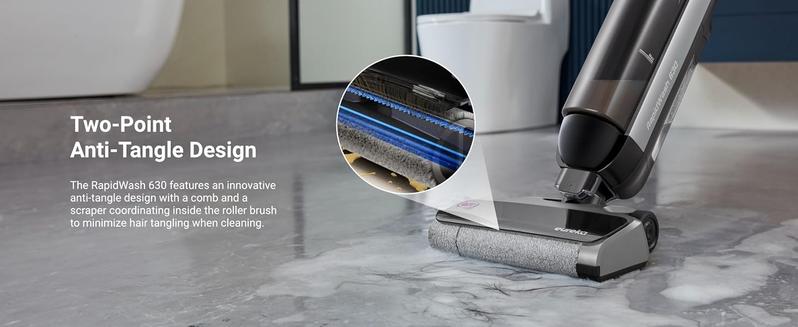 Eureka RapidWash 630 Cordless Wet Dry Cleaner 170° Reclinable Hot Air Drying Self Cleaning Vacuum Mop Combo for Hard Floors Pet Hair Sticky Messes Jumpstart Sale