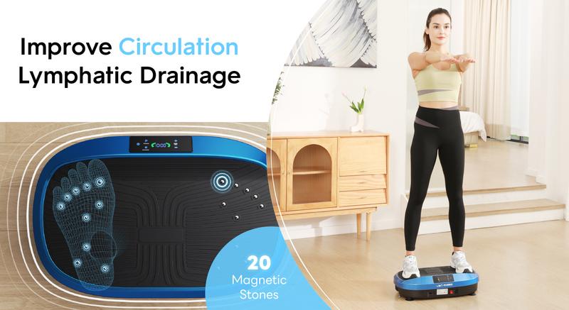 FLYBIRD Vibration Plate Exercise Machine, Lymphatic Drainage Machine, Whole Body Workout Vibration Platform w/ 2 Resistance Bands for Wellness and Fitness Vibration Plate #TikTokShopHolidayHaul #Christmasgift