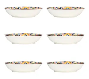 10 Strawberry Street Set of 6 Fiesta Bloom Pasta Plates