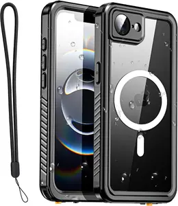 Waterproof Clear Case with MagSafe for iPhone 17e/16e — Snowproof, Dustproof, Shockproof, IP68 Certified, Real 360° Full-Body Protection Underwater Cover for iPhone 17e/16e