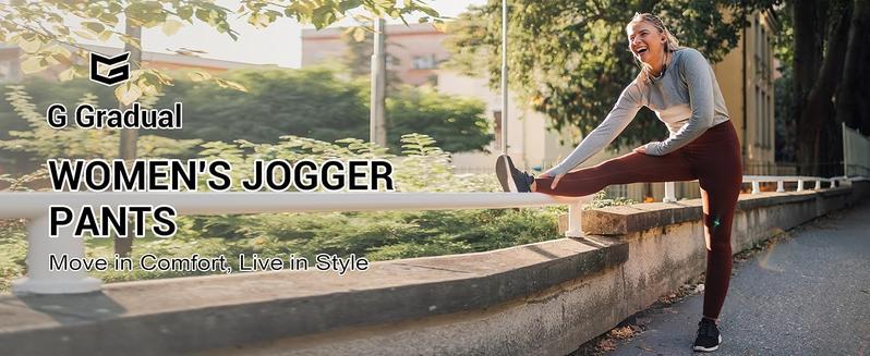 G Gradual Women's Joggers High Waisted Loose Leggings for Women Lightweight Stretchy Casual Sweatpants with Pockets Yoga Pants Gym Outfits, Workout, Athletic, Lounge