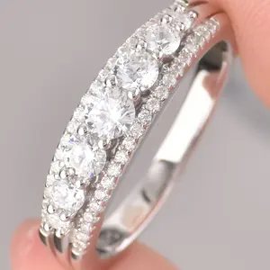 Newshe Jewellery 5A Cz Eternity Ring Wedding Band for Women 925 Sterling Silver Round White Cubic Zirconia Engagement Size 4-13
