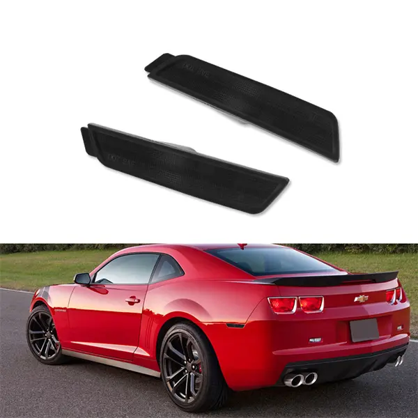 2PCS Dark Smoke Rear Side Marker Light Housing Kit For Chevrolet Camaro 2010 2011 2012 2013 2014 2015 Replace OEM# 92195248 92246253 9224-6252 & 9224-6253