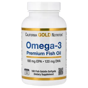 California Gold Nutrition Omega-3 Premium Fish Oil, 100 Fish Gelatin Softgels (1,100 mg per Softgel)
