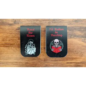 Skeletons Reading Magnetic Bookmarks