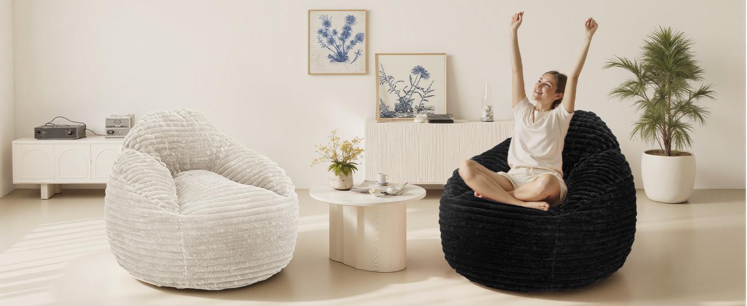 Bean Bag Chair, 39 Inch Bean Bags for Adults and Kids, Chair with Memory Foam Filled, Bean Bag Couch with Backrest and Armrests, Comfy Sofa for Living Room, Bedroom and Dorm,summerwins,outdoorfurnitureset,home decor,camping essentials