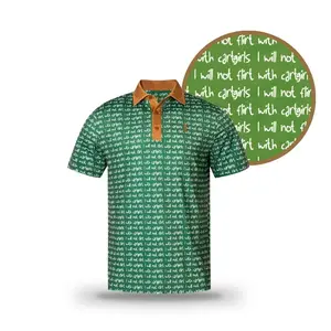 Green Repeat Offender Polo - Bold Chalkboard Green with "I Will Not Flirt With Cart Girls" Handwritten Script for Playful Golfers