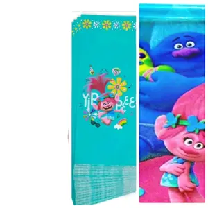 1 Trolls table cover and 1 Set treat bags (16 Pieces In A Bag