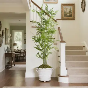4/5/6Ft Artificial Fake Plant Bamboo Indoor Office Bedroom Living Room Elegant Decoration Without Maintenance Green Decoration