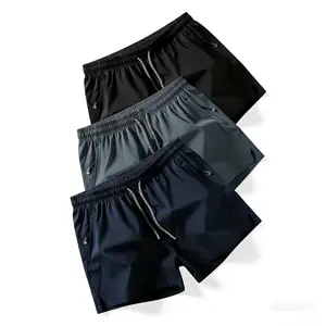 Men's Sport Casual Shorts Lightweight Moisture-Wicking Fabric with Zipped Pockets for Sports and Beach Use