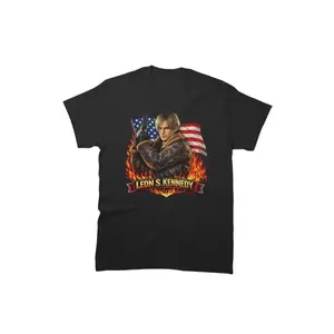 Oversized Leon Kennedy American flag Classic T-Shirt Streetwear Holiday Wear y2k cotton fashion Streetwear Lover Gift Top Trending
