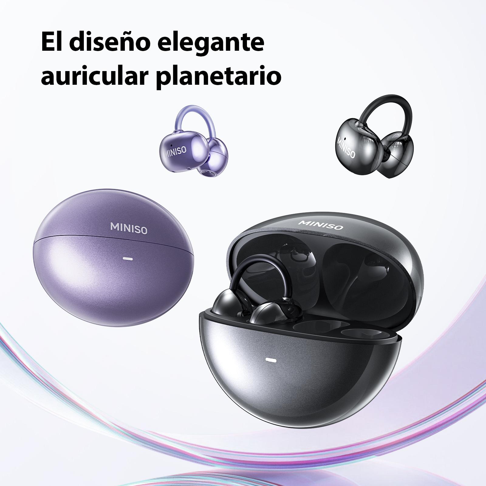 MINISO ChicClip Clip-on Design Earphones, Upgraded Panoramic Sound Headset, Comfortable Wearing & IPX5 Waterproof Sports Earbuds for Work, Fitness