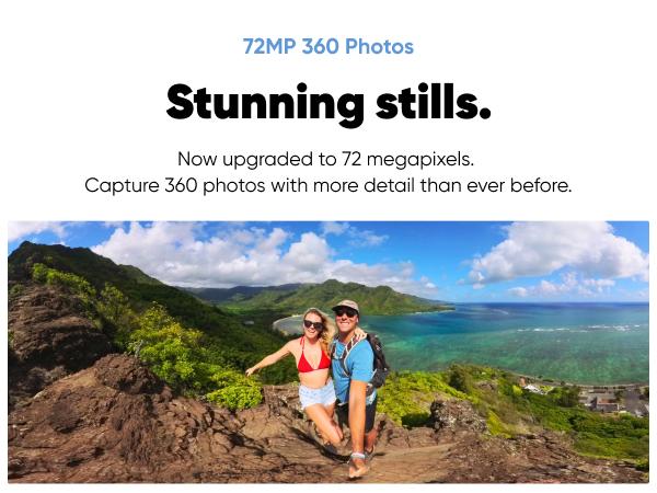 Insta360 X3 - Waterproof 360 Action Camera with 1/2" 48MP Sensors, 5.7K 360 Active HDR Video, 72MP 360 Photo, 4K Single-Lens, 60fps Me Mode, Stabilization, 2.29" Touchscreen, AI Editing, Live Stream