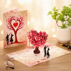3D Pop-Up Anniversary Card with Heart Tree Design White Valentine's Day return gift and Wedding Greeting Card for Wife Husband or Couple Perfect 6x8 inch Romantic Gift for Anniversaries and Birthdays Unique Surprise for Loved Ones