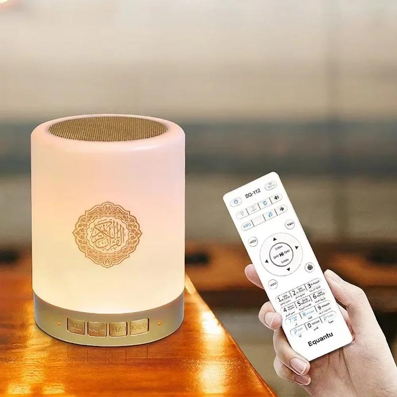 Equantu Wireless Portable Bluetooth-compatible Speaker USB Rechargeable with Night Light & Remote Control Music Sound Box for Home Office Audio