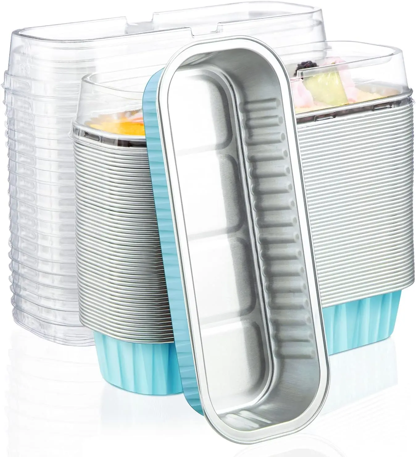 Disposable Aluminum Foil Bakeware Cups with Lids (30pcs, 6.8oz, 6.5"x2.5"x1.2") - Indoor & Outdoor Ready, Oven-Safe, Sturdy Thick, Tight-Sealing, Self-Standing, Dish-Friendly Containers, Carry w/o Boxes, Ideal for Weddings & Parties, Cheesecake Minis, Min