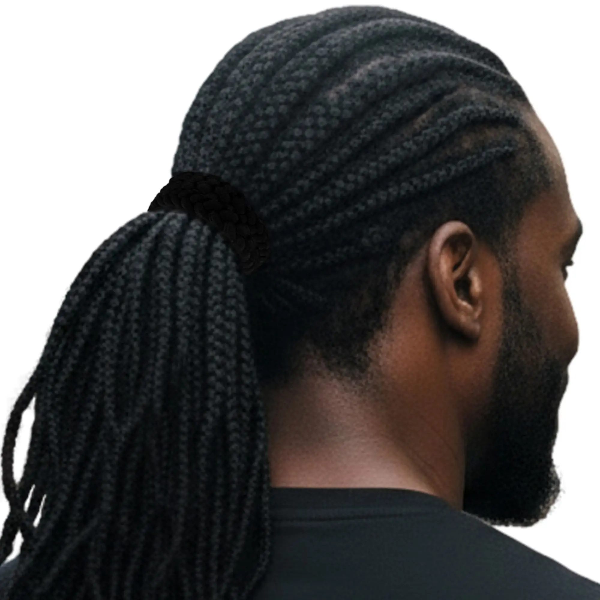 Men's Hair Ties Jumbo Size 2-Pack Black Super Stretchy for Locs and Braided Hair Soft & Strong Made in the USA