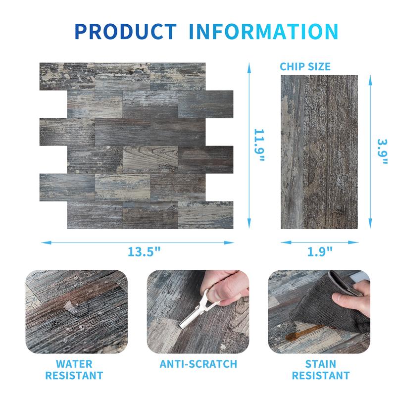 Art3d 10-Pack Peel and Stick PVC BacksplashTiles  11.4"x13.5" for Kitchen, Bathroom, and Laundry Room Decor  Waterproof Vinyl Decorative Wall Stickers