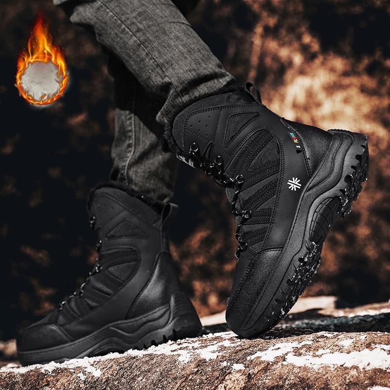 Unisex Winter Snow Boots Waterproof Shoes Walking Comfortable Hiking Tennis Booties Furry Mid Calf Warm Lightweight White Boy Footwear Bota Tactical Bedroom